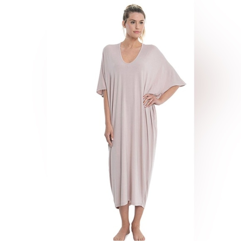BAREFOOT DREAMS LUXE MILK JERSEY caftan dusty pink rose color ONE SIZE